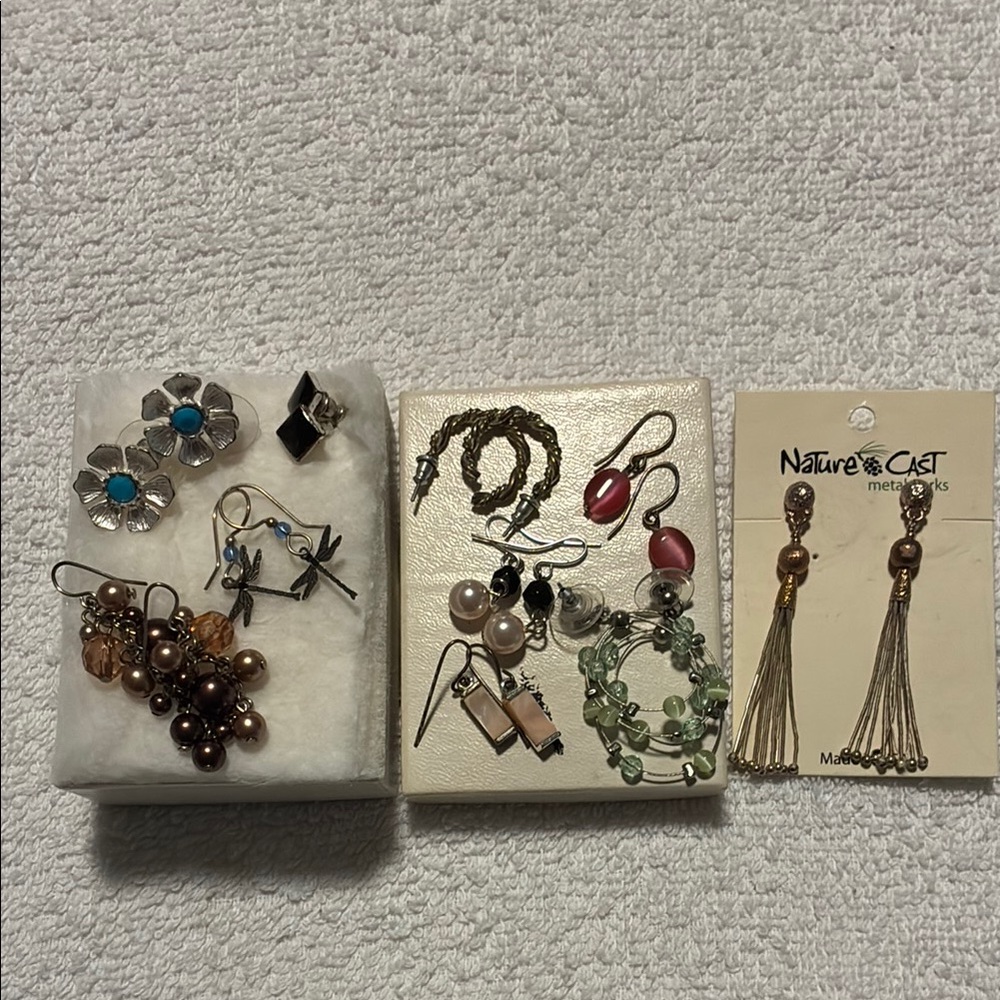 Ten pair - various style pierced earrings